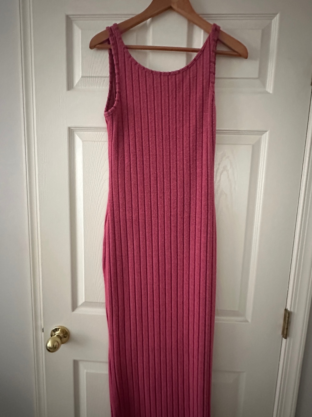 Source Unknown Pink Ribbed Maxi Dress